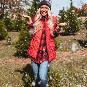 Ann Taylor Loft Red Puffer Vest